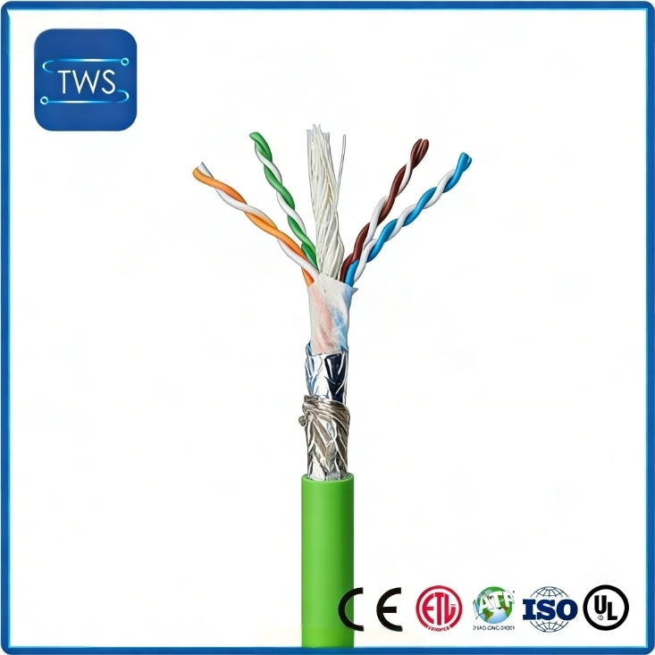 Finished Cat6A SF/UTP Network Cable 26AWG Bare Copper