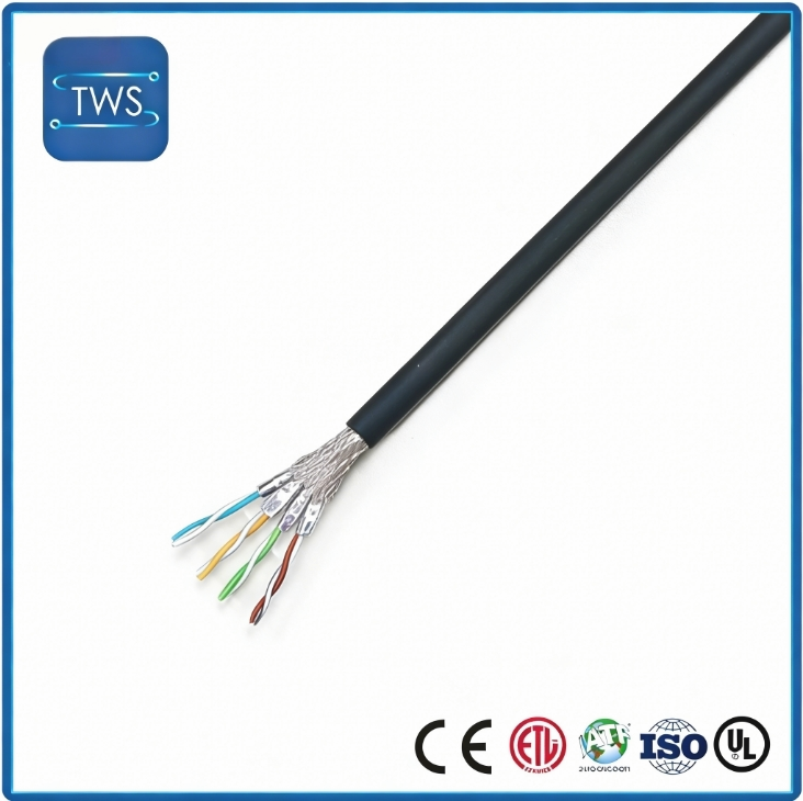Finished Drag Chain CAT6A Network Cable 26AWG Bare Copper