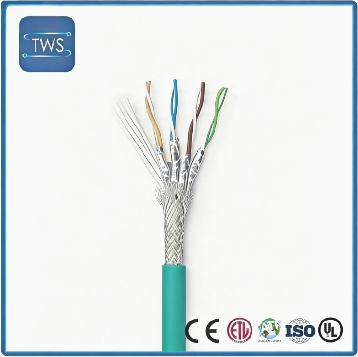 Finished Industrial Drag Chain CAT6 U/FTP Network Cable 24AWG Bare Copper
